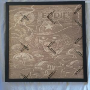 “Eddie Rises — Heavy Metal Horror 16x16 Laser Engraved Basswood Art”