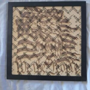 “We The People” American Eagle – 16×16 Laser Engraved Wall Art