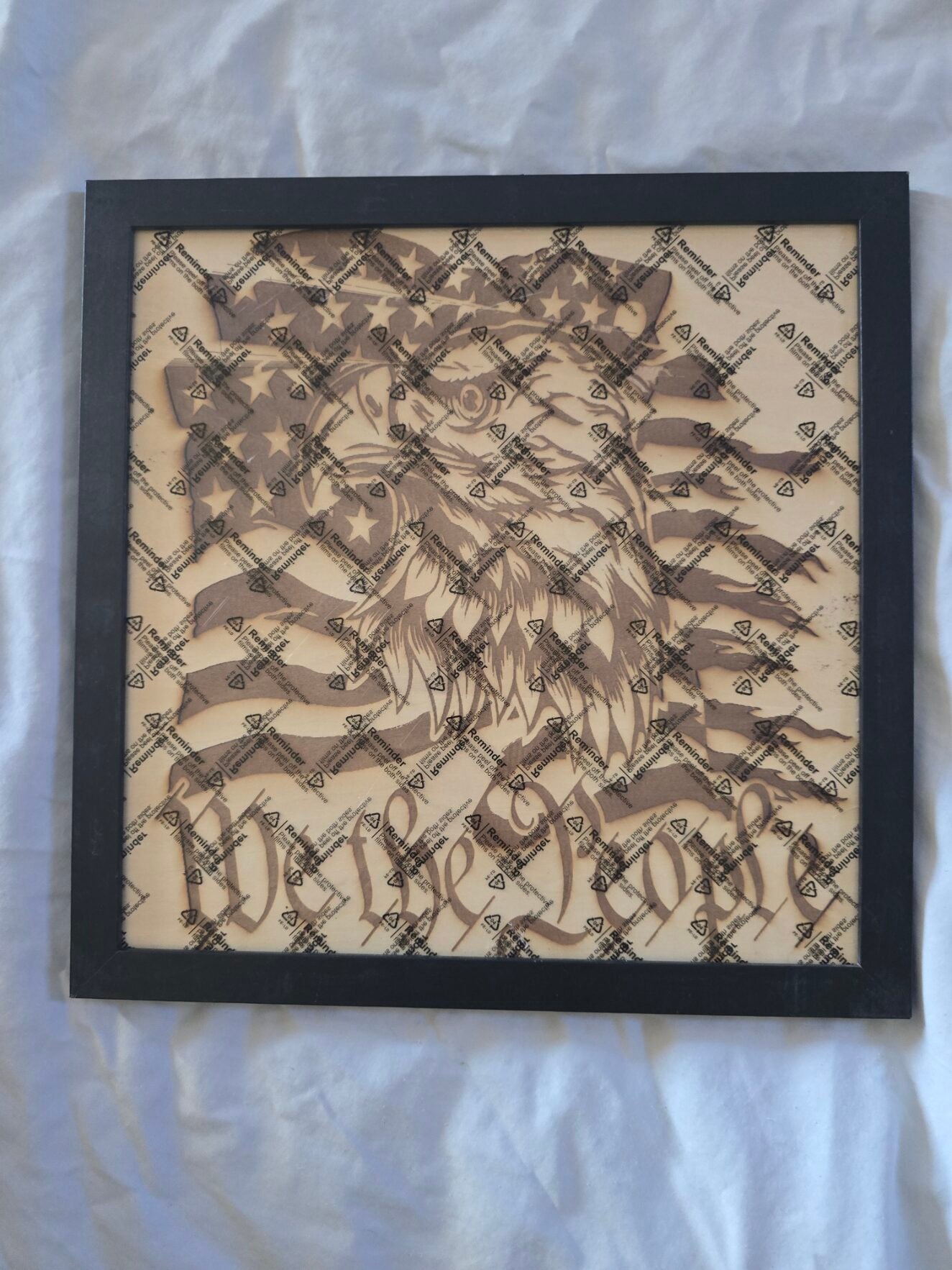 “We The People” American Eagle – 16×16 Laser Engraved Wall Art