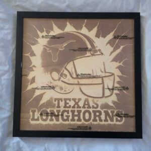 🤘 Texas Longhorns – 12x12 Laser Engraved Wall Art
