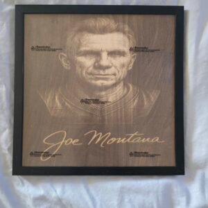 🏈 Joe Montana – 12x12 Laser Engraved Legend Portrait