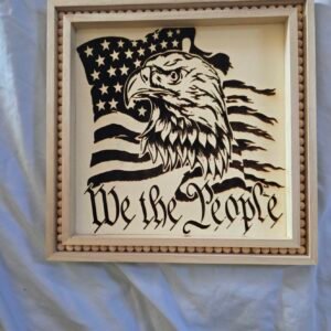 "We the People" 12x12 Hand-Burned Wood Engraving