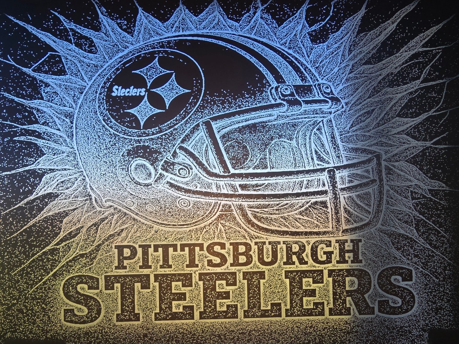 Laser engraved football helmet