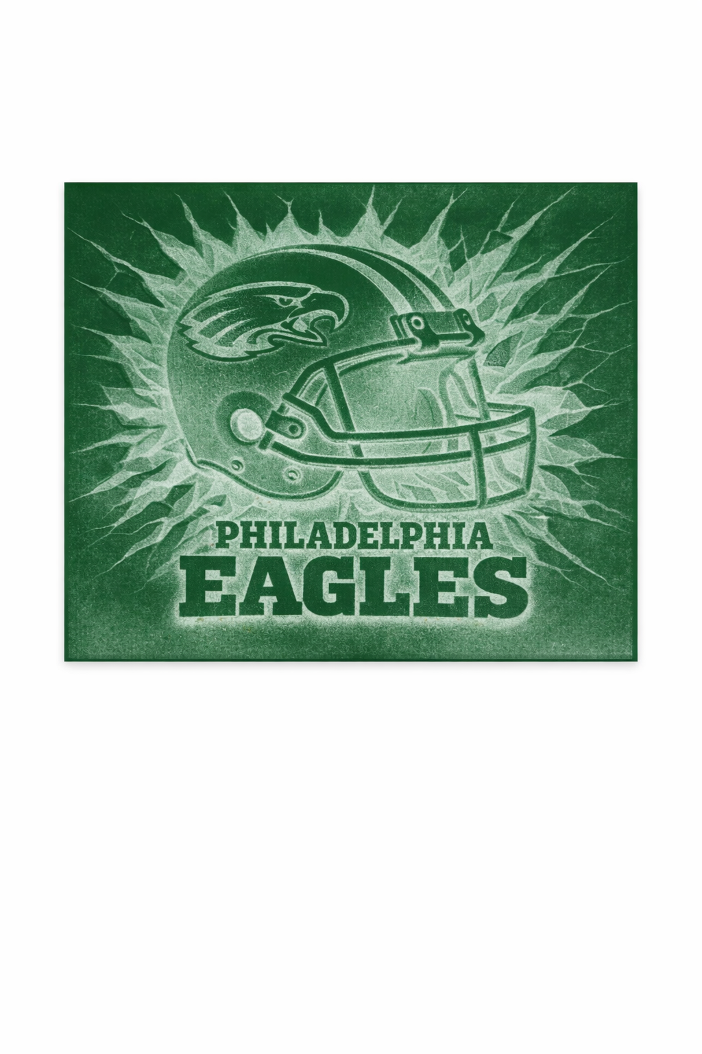 Philadelphia Eagles 8x10 Laser-Engraved Plexiglass Football Helmet Window Art